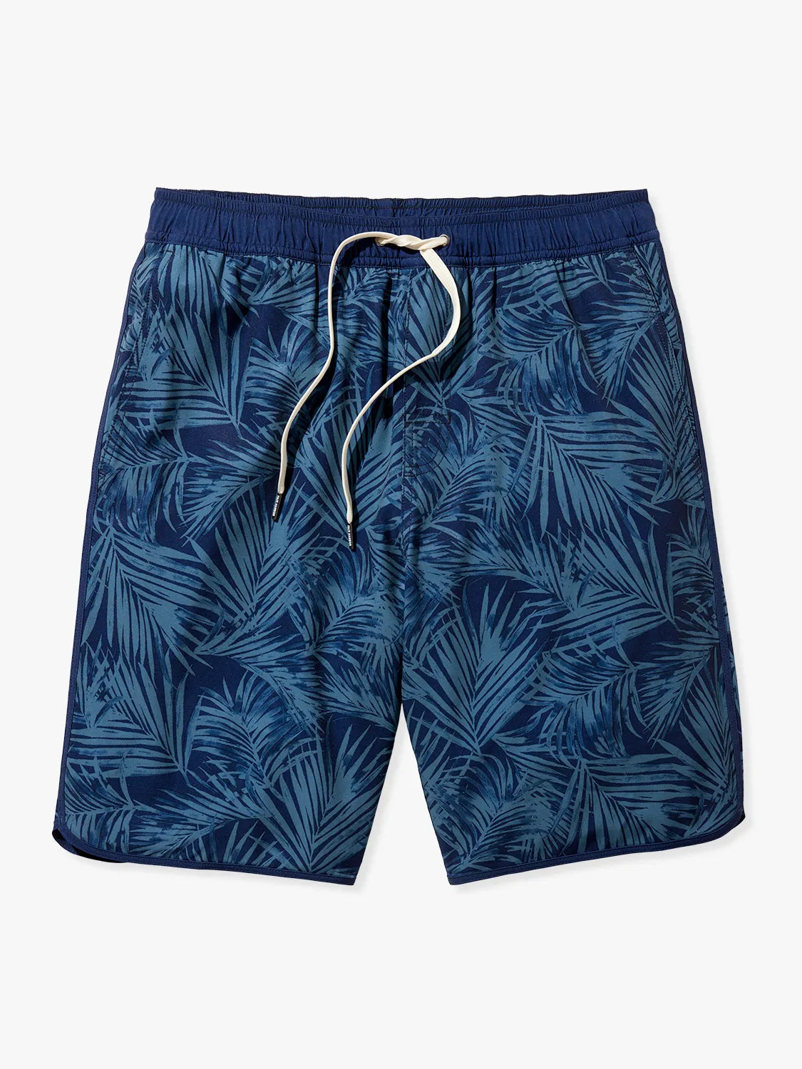 A pair of Anchor Trunks with a grey floral pattern in 10 inch inseam, featuring a drawstring waist on a white background.