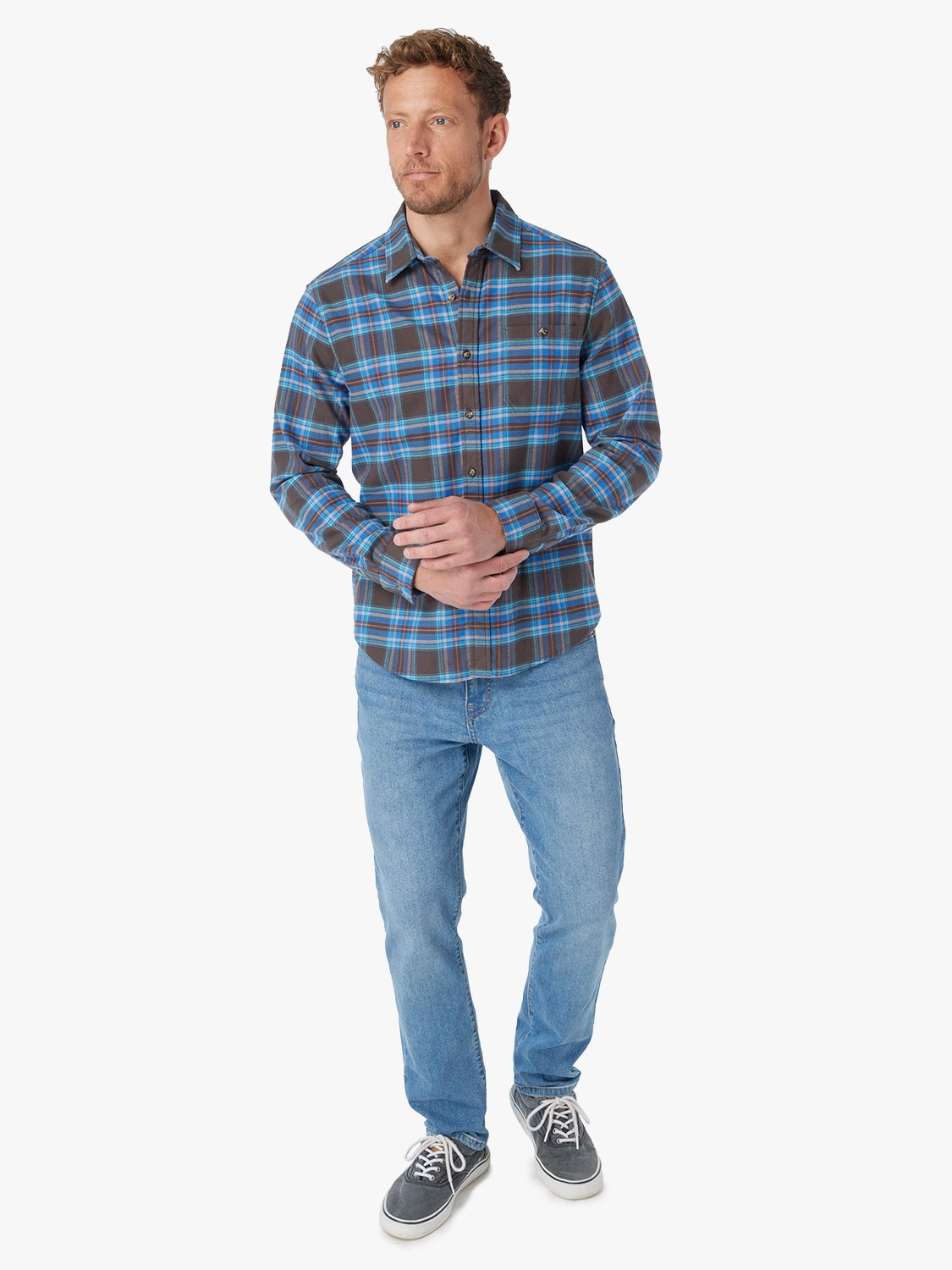Seaside Lightweight Flannel | Stream Blue Plaid