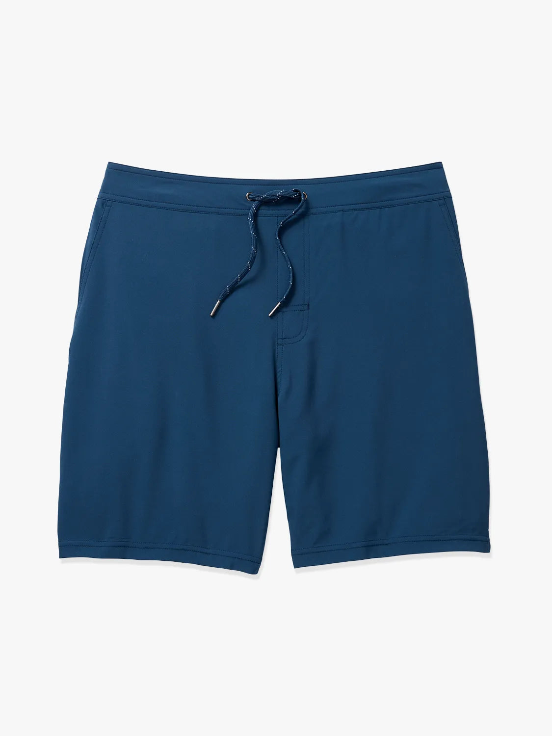 Navy blue ozone trunks with a drawstring on a white background