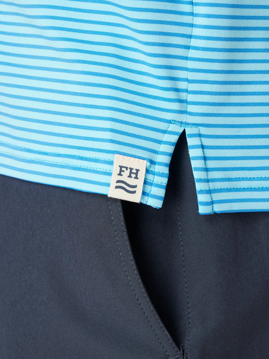 The Midway Polo | Turquoise Golf Stripe