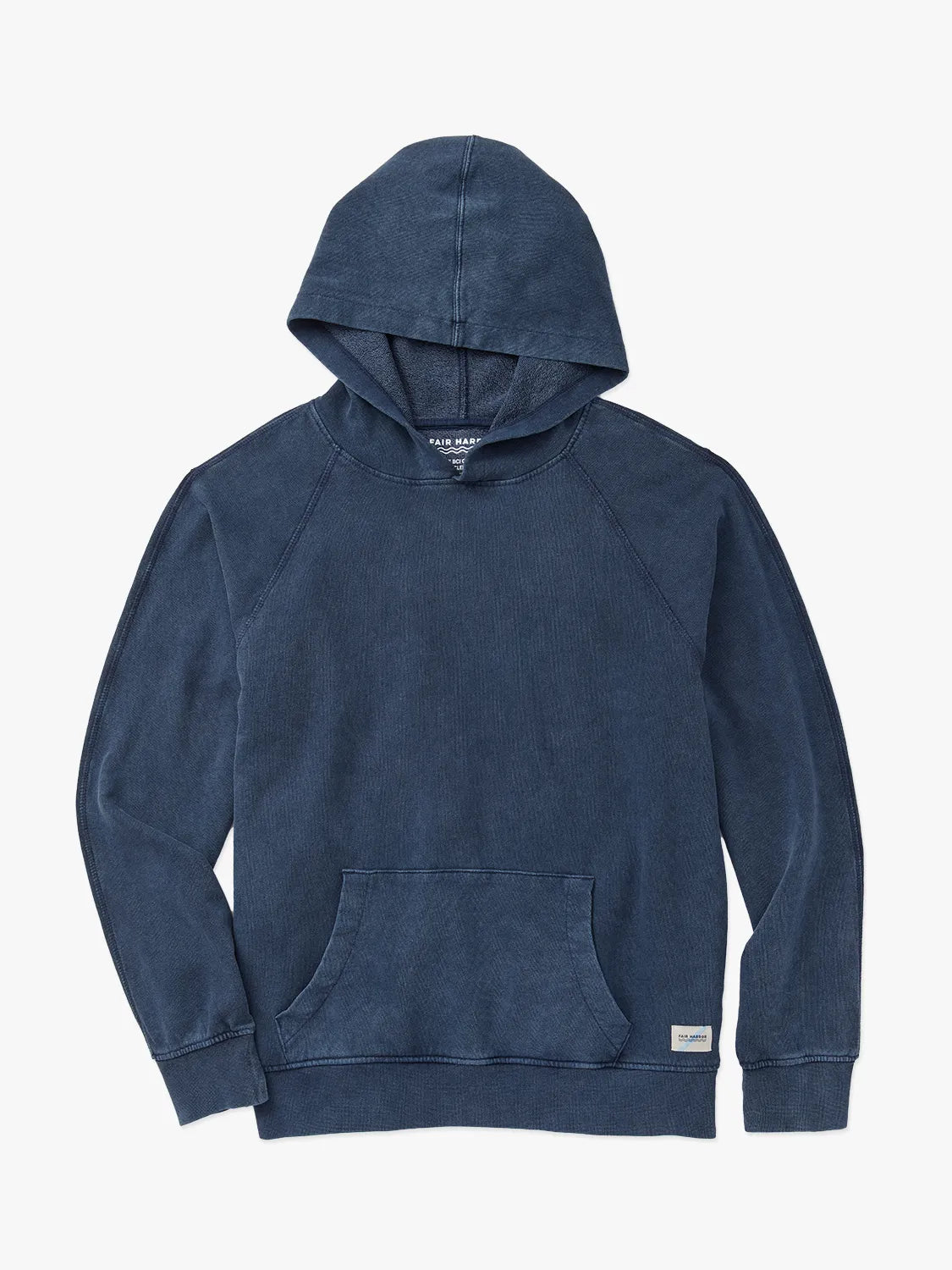 Navy blue saltaire hoodie on a white background