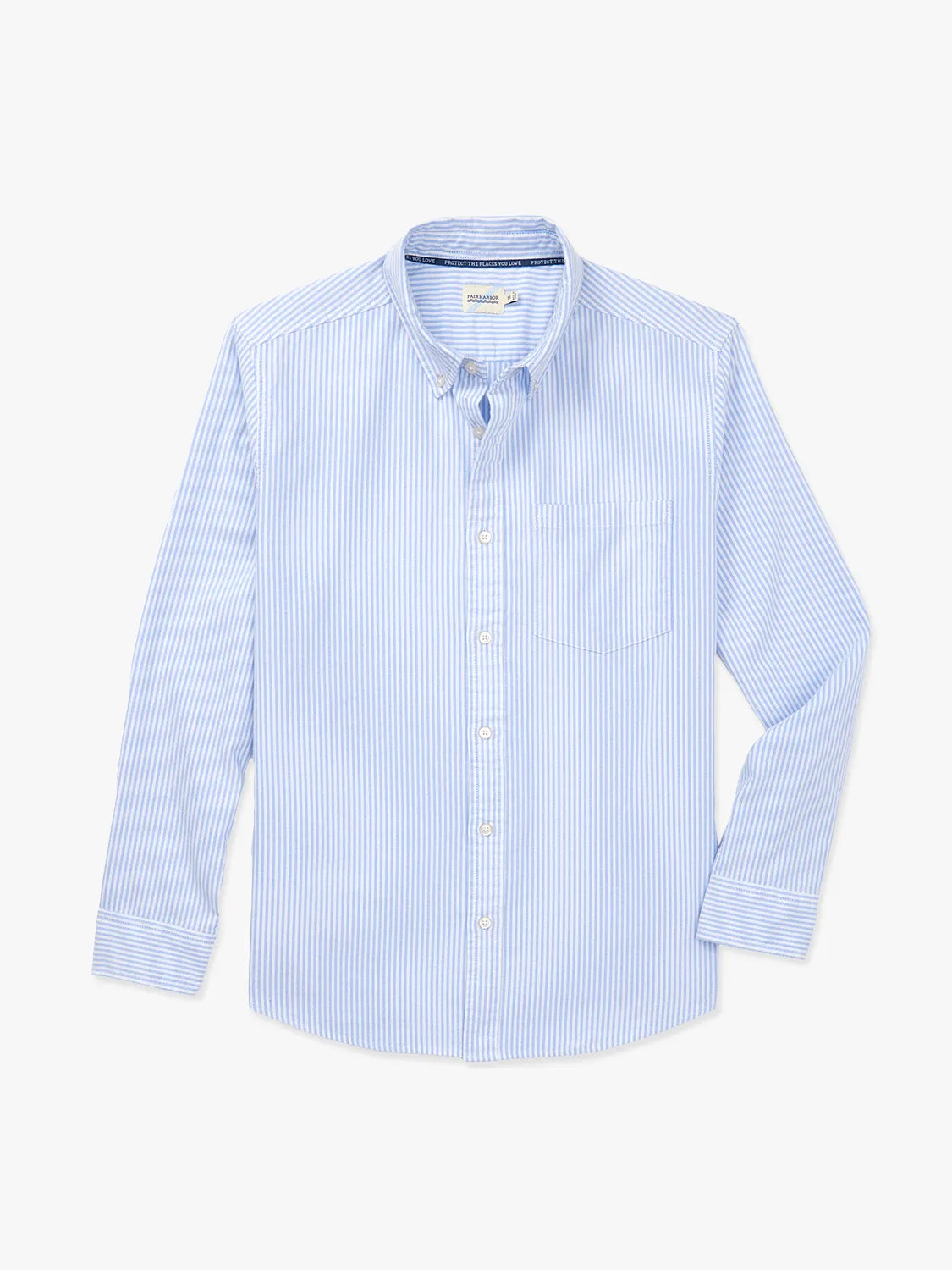 Fair Harbor Men's Salty Oxford Shirt in Light Blue Stripe Size Large Fair Harbor Men's Salty Oxford Shirt in Light Blue Stripe Size Large