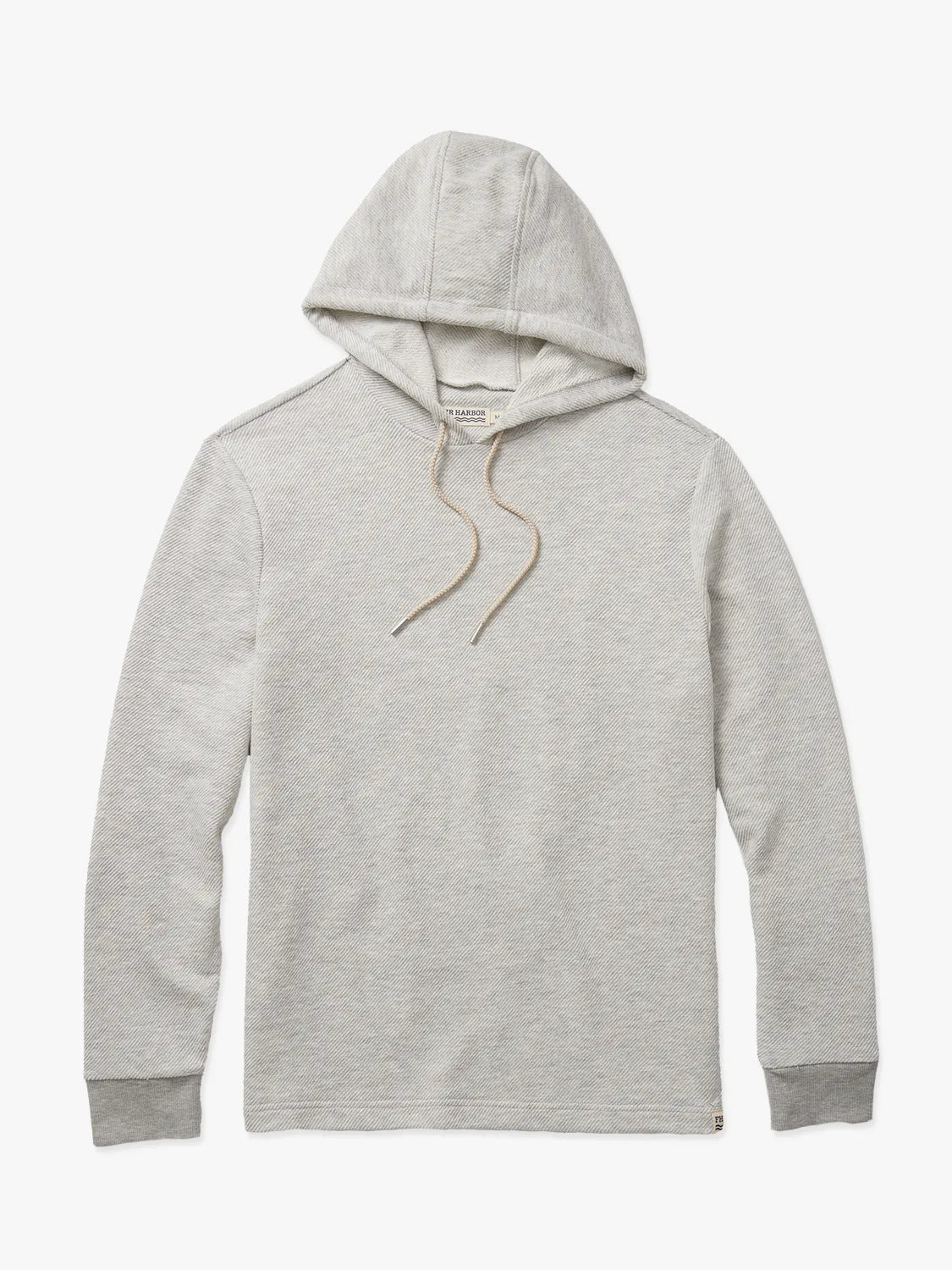 Gray tailwind hoodie with white drawstrings on a white background