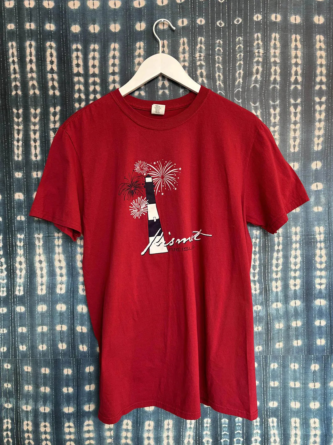 The Fire Island Vintage Tee Washed Red Kismet Lighthouse Fair Harbor