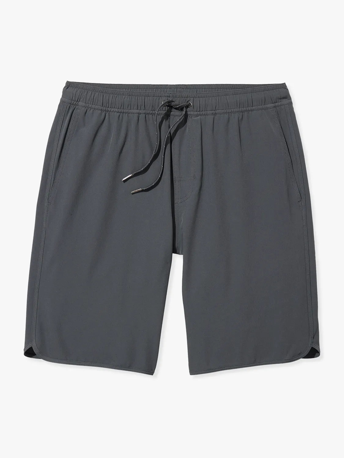 A pair of slate gray Anchor Trunks with a drawstring waist in a 10 inch inseam, on a white background.