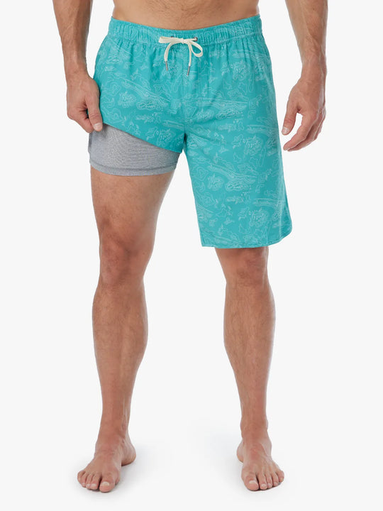 Anchor Short | Aqua Topographic