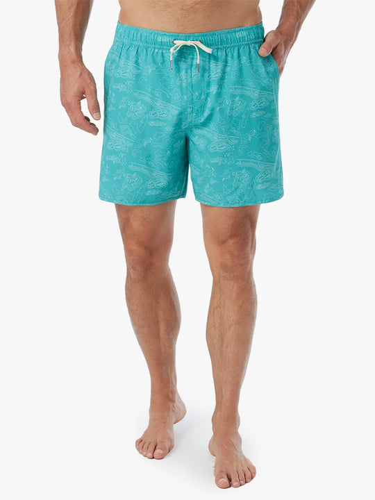 Anchor Short | Aqua Topographic