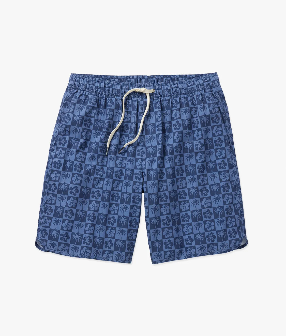 Blue checkered patterned Anchor Trunk with a drawstring on a white background