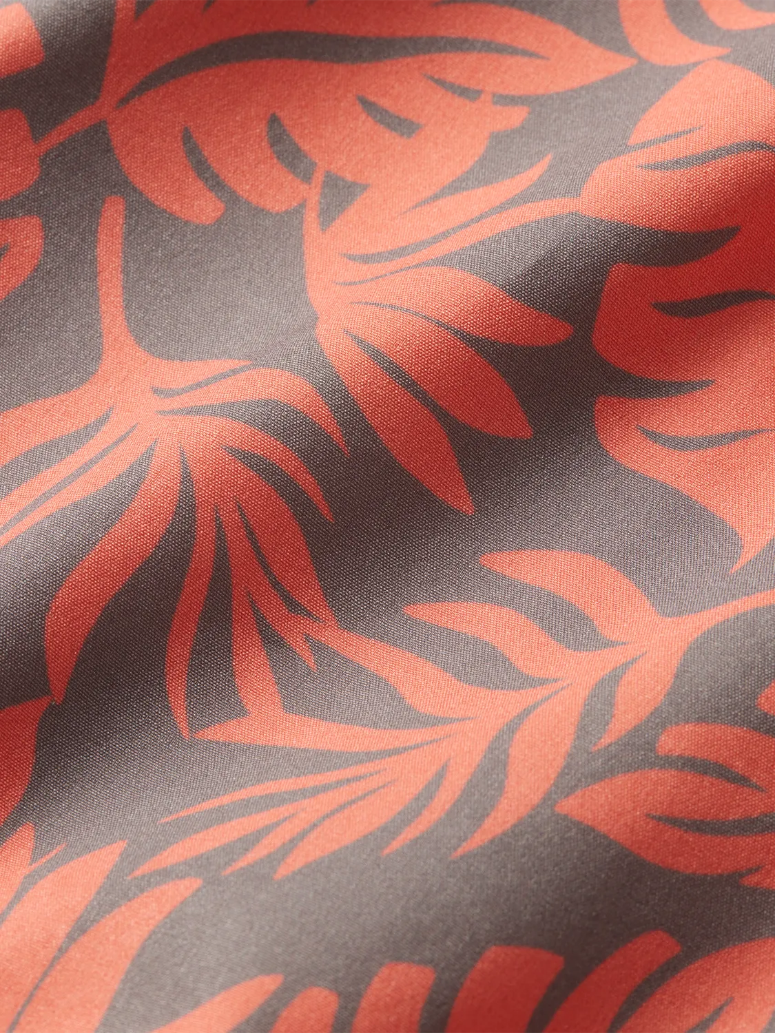 Swatch of Anchor Trunk in Orange Tropical Leaves pattern