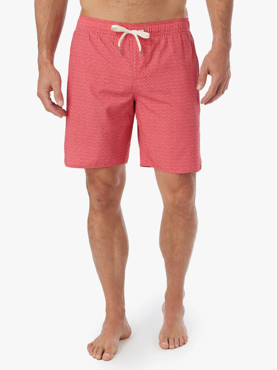 Anchor Short | Red Orange Twisted Waves