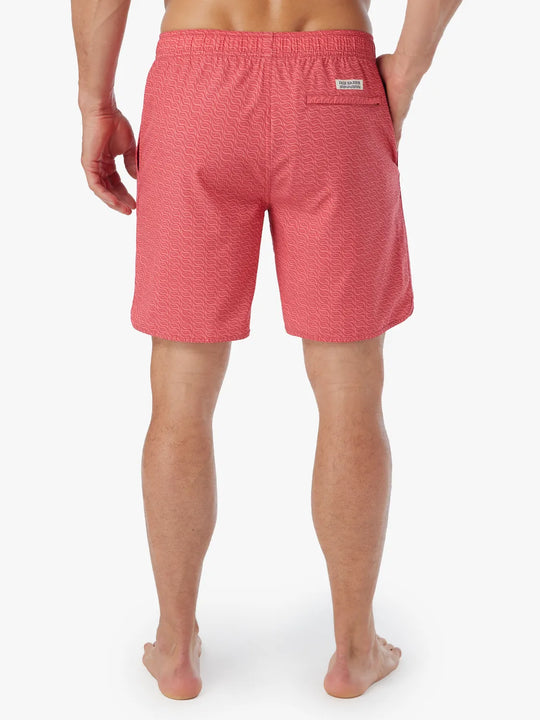 Anchor Short | Red Orange Twisted Waves