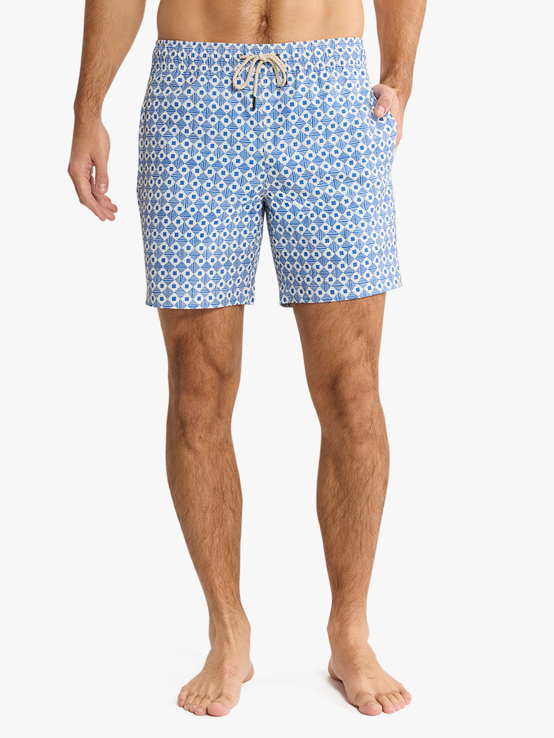 Bayberry Trunk | Seersucker Sea Blue Tiles