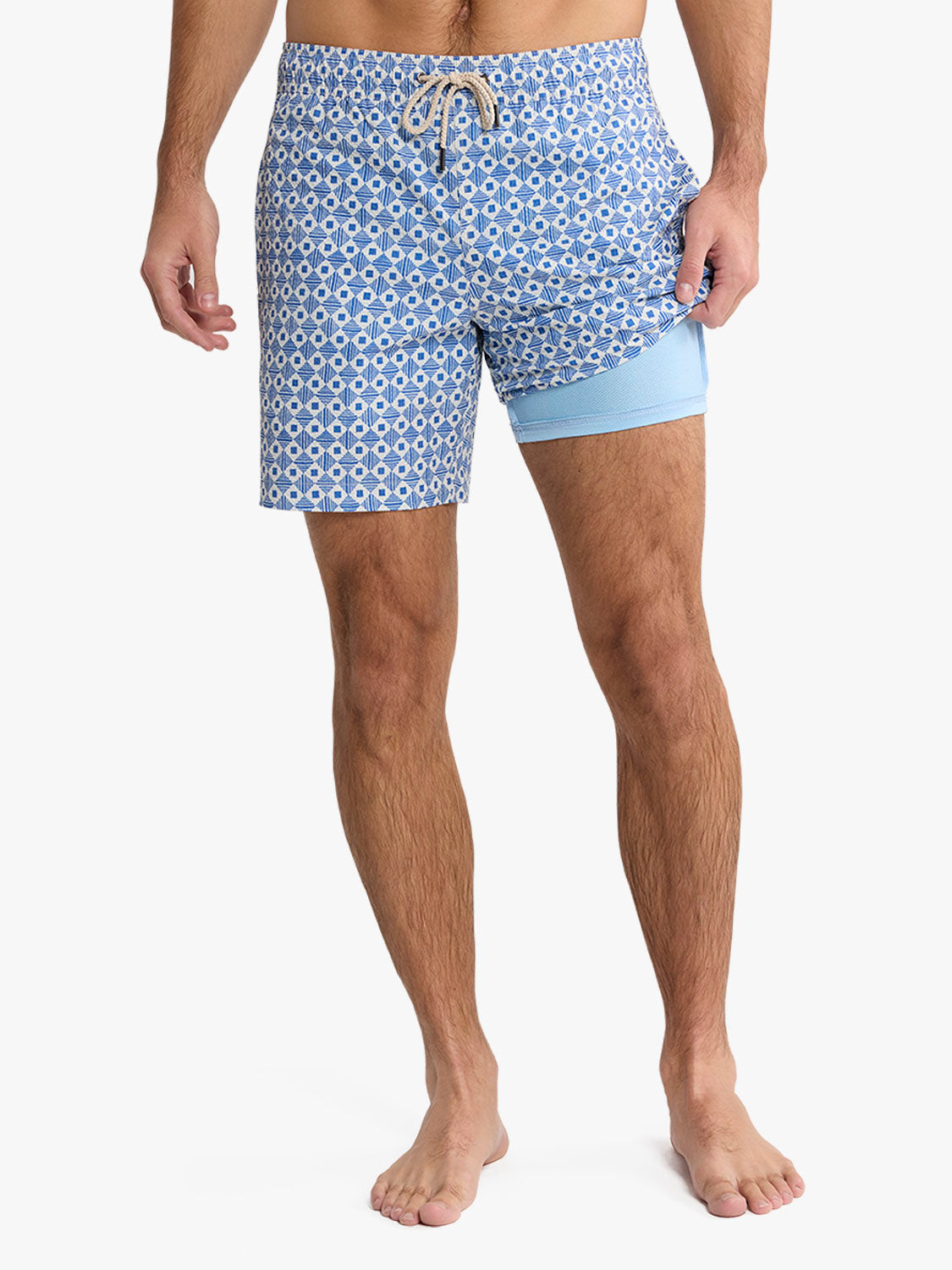 Bayberry Trunk | Seersucker Sea Blue Tiles