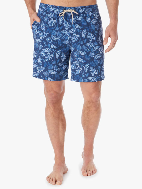The Bayberry Trunk | Navy Tropical Leaf