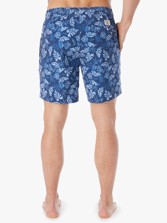 The Bayberry Trunk | Navy Tropical Leaf