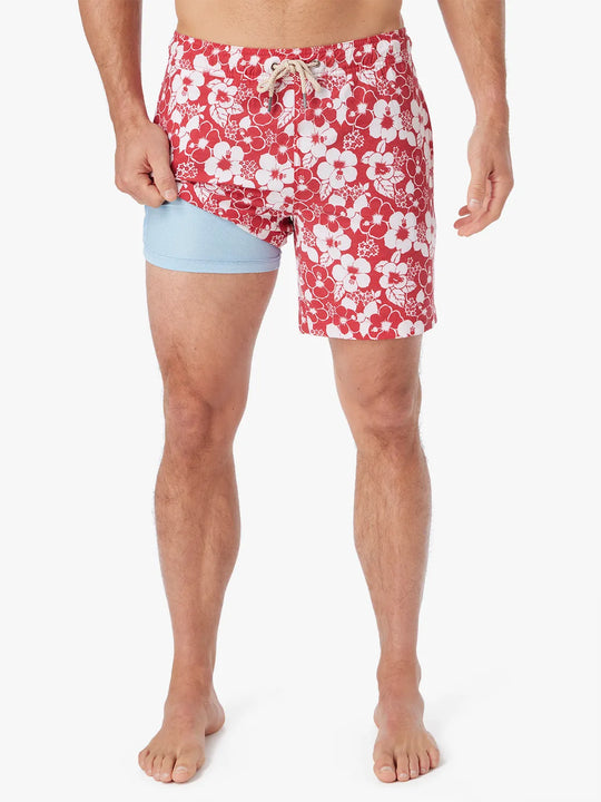 The Bayberry Trunk | Nautical Red Stamped Hibiscus