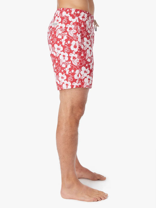 The Bayberry Trunk | Nautical Red Stamped Hibiscus