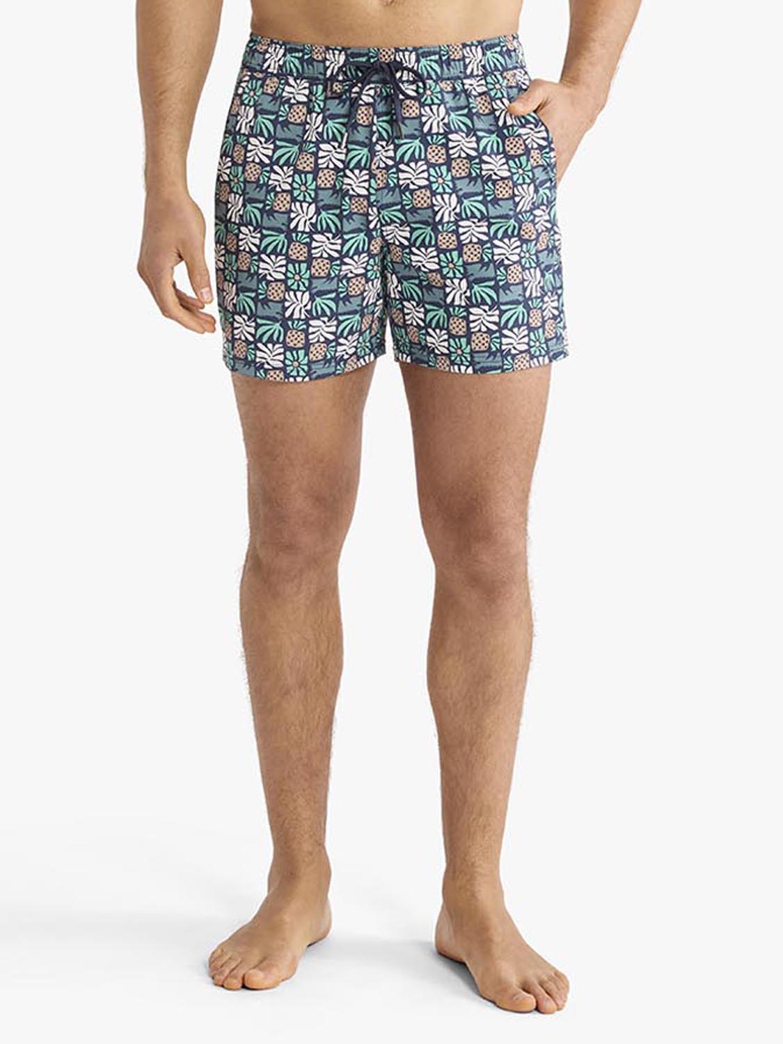 Bungalow Trunk | Navy Palm Tiles