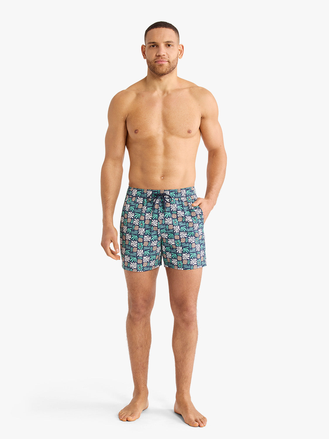 Bungalow Trunk | Navy Palm Tiles