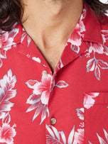 Thumbnail 4 of The Casablanca Camp Shirt | Red Hibiscus