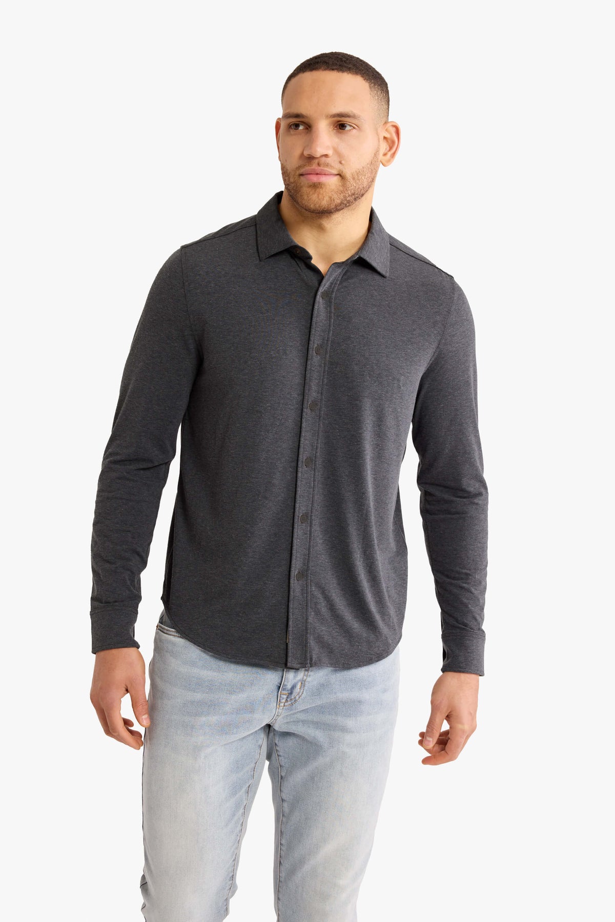Norwood Long Sleeve Button Up | Charcoal