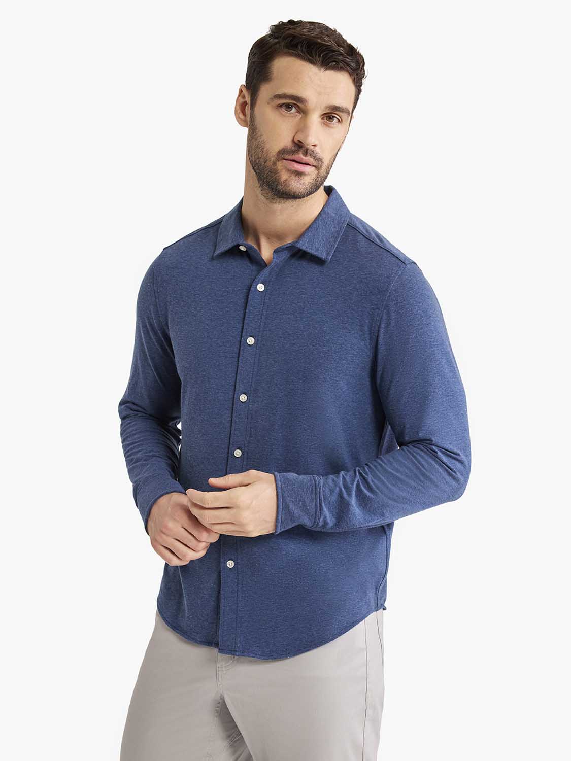 Norwood Long Sleeve Button Up | Navy