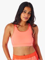 Thumbnail 2 of The Corliss Sports Bra | Coral Colorblock