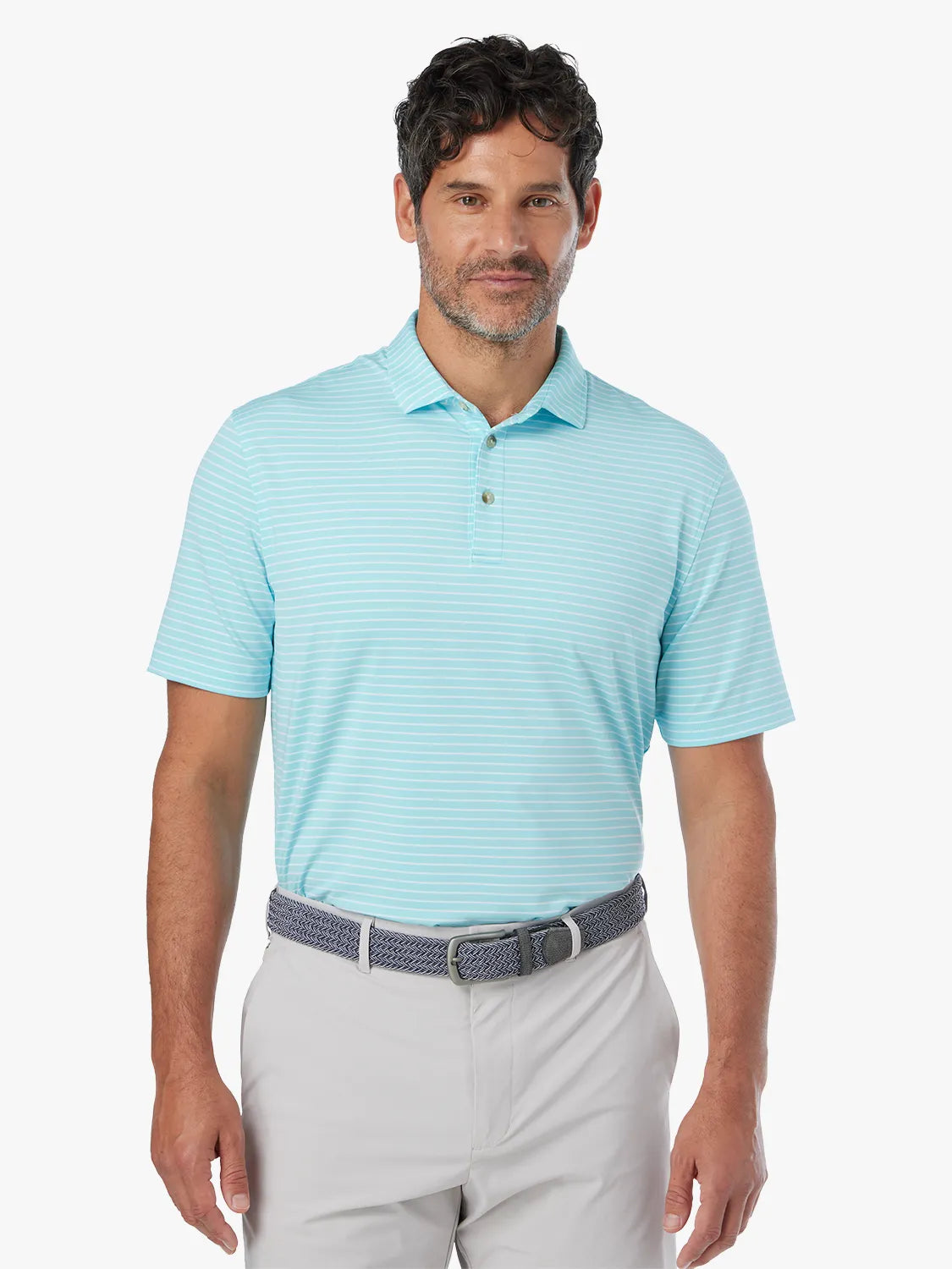 Compass Polo | Aqua Stripe