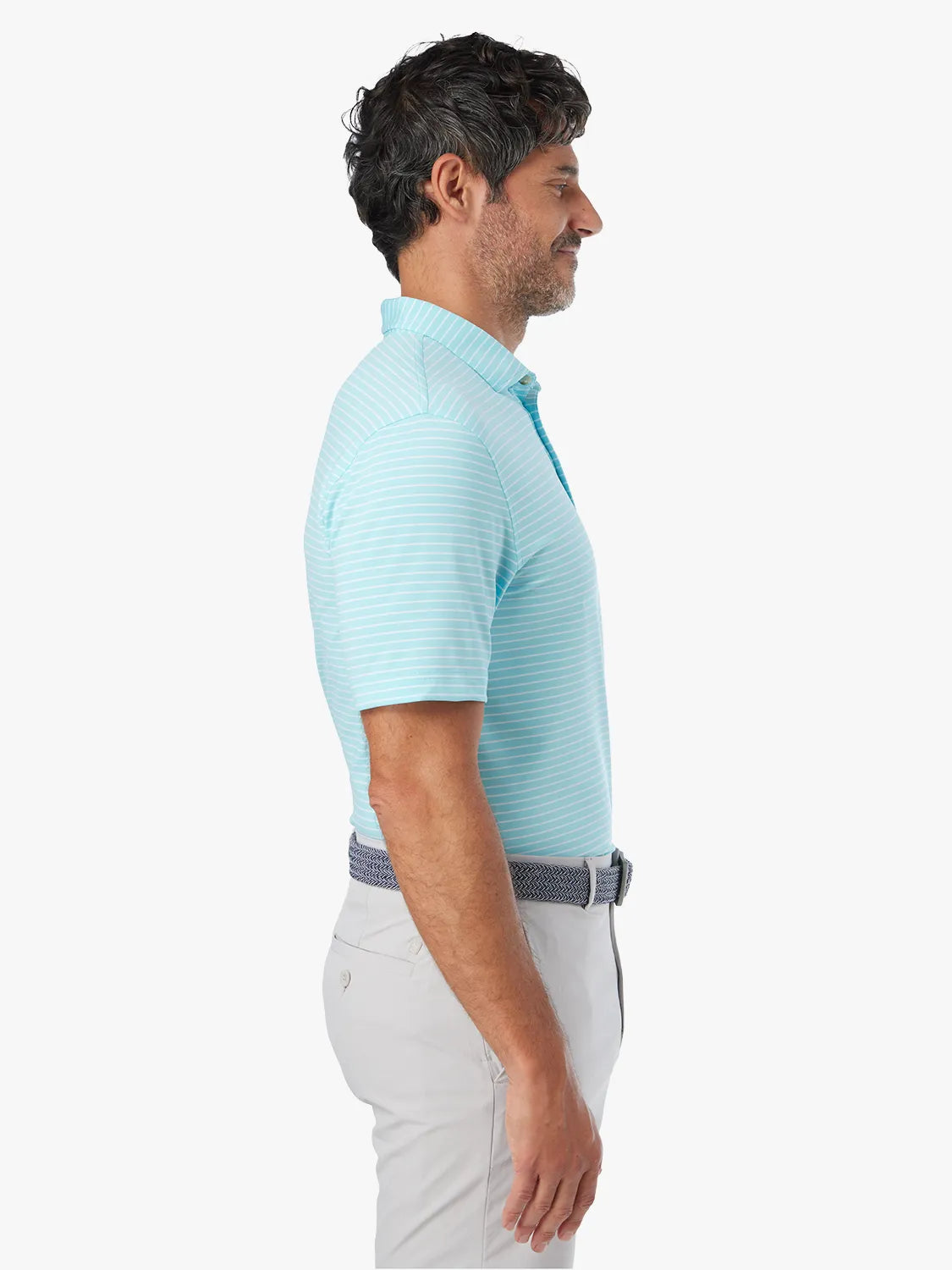 Compass Polo | Aqua Stripe