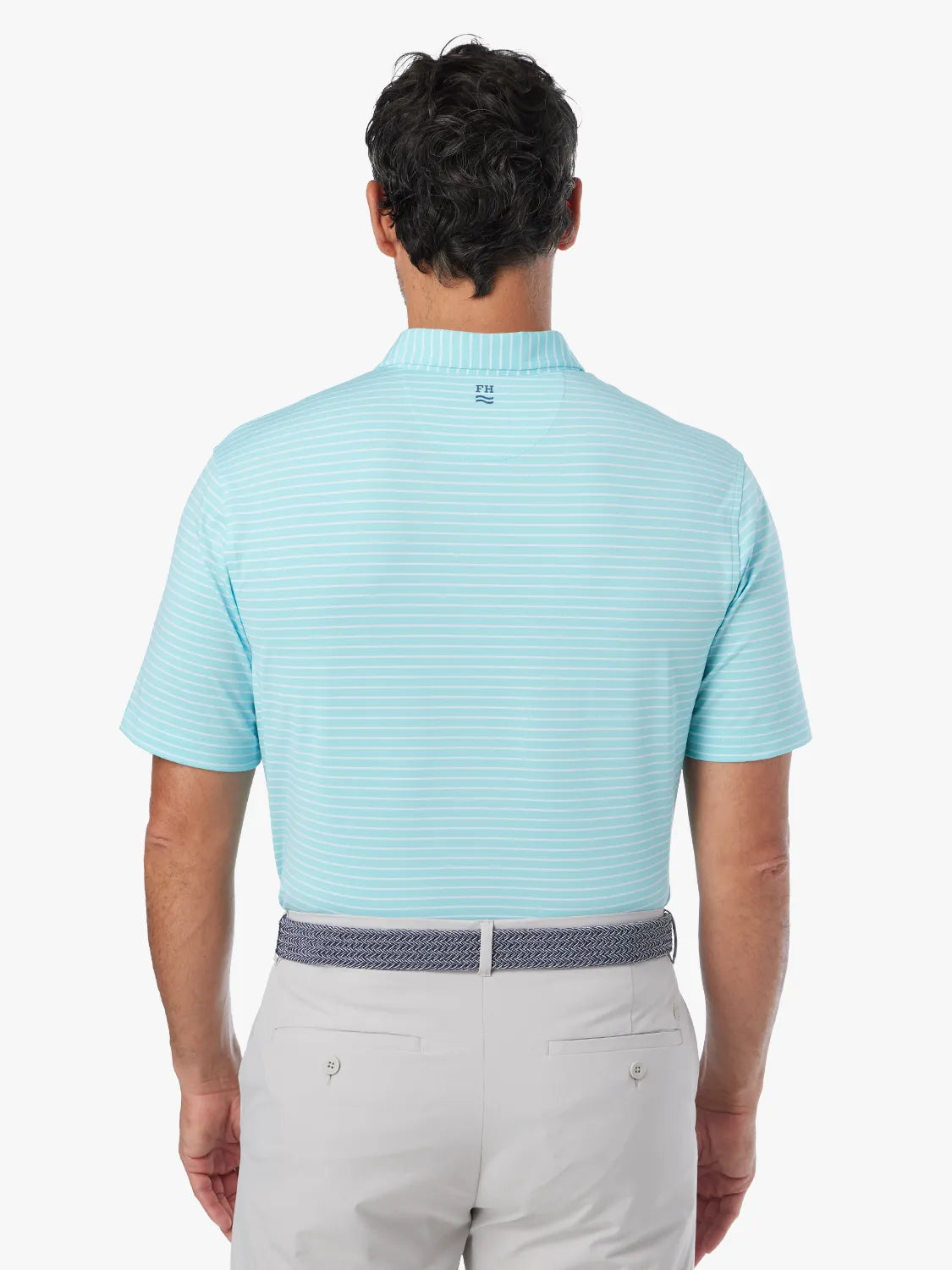 Compass Polo | Aqua Stripe