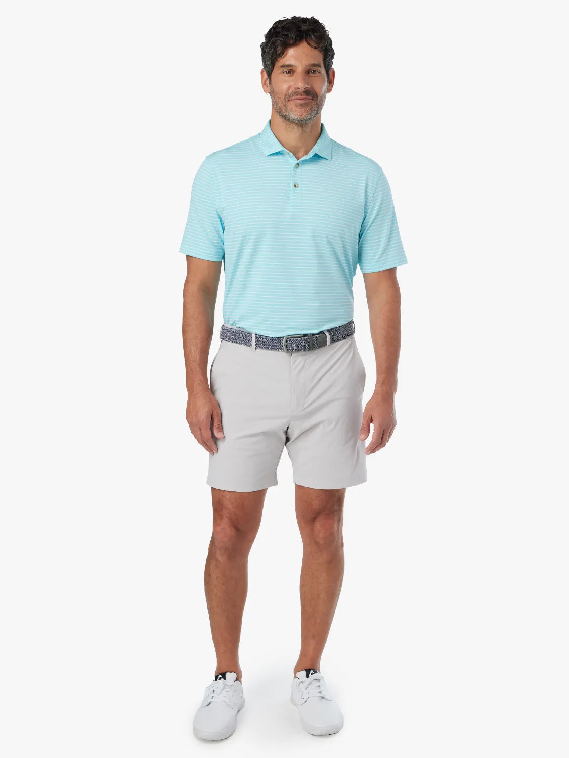 Compass Polo | Aqua Stripe