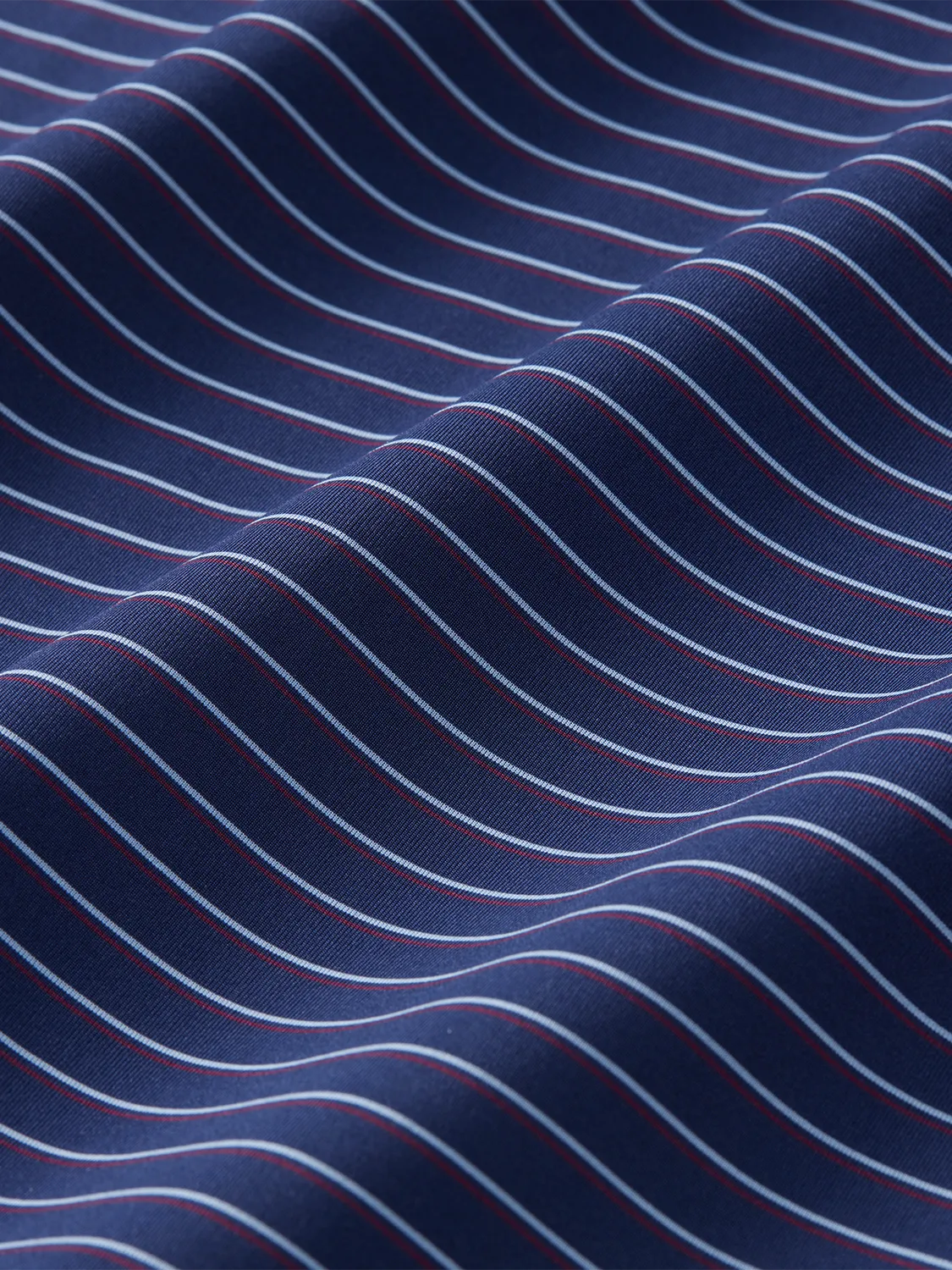 Close-up of navy blue striped compass fabric