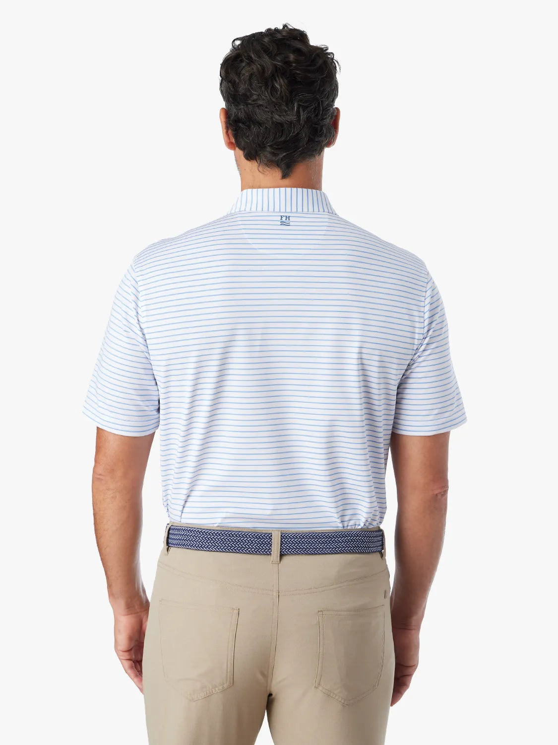 Compass Polo | Light Blue Stripe