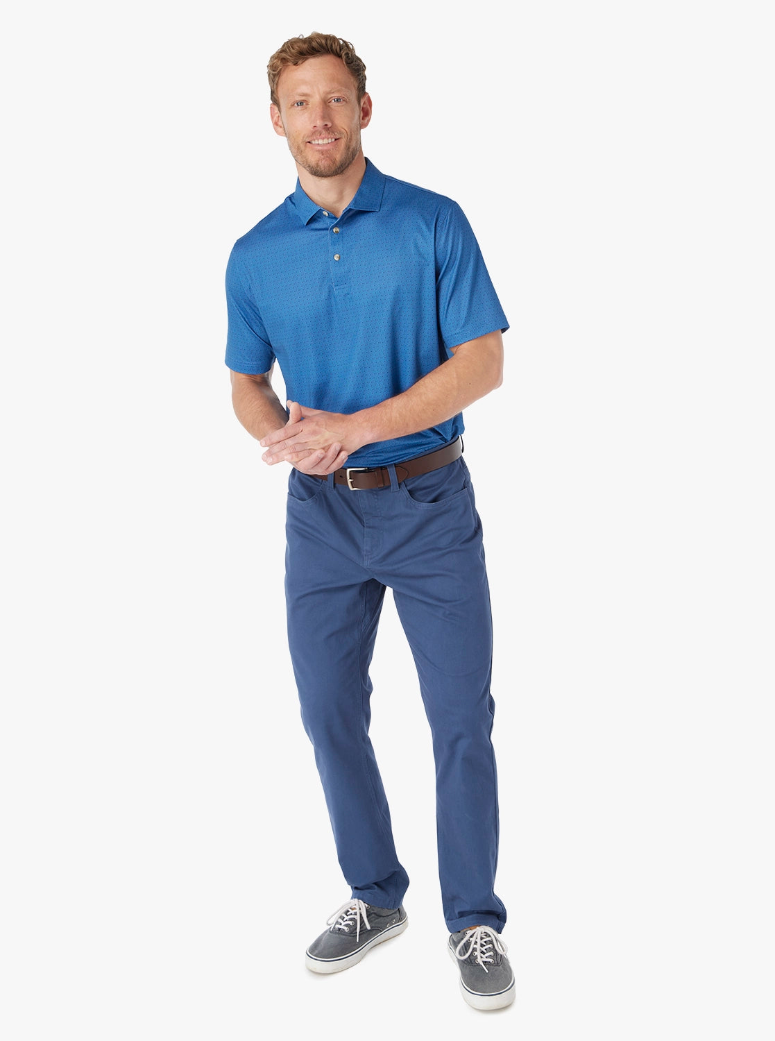 Compass Polo | Electric Blue Geo