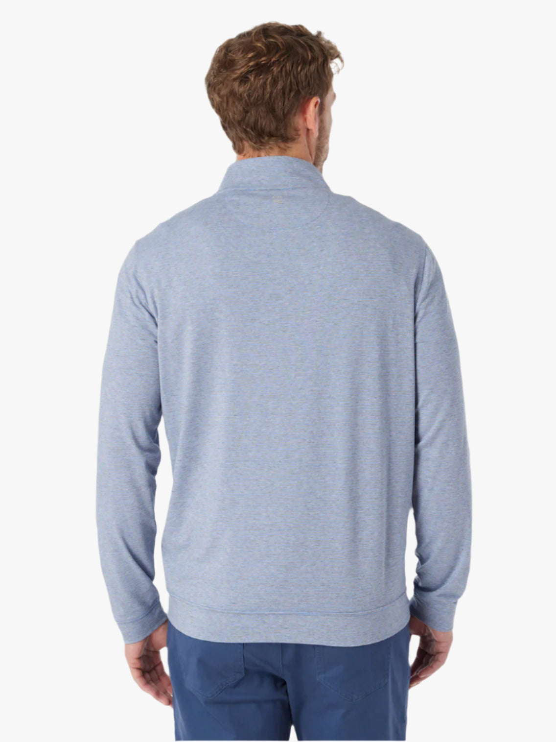 Compass Quarter Zip | Light Blue Grey Stripe