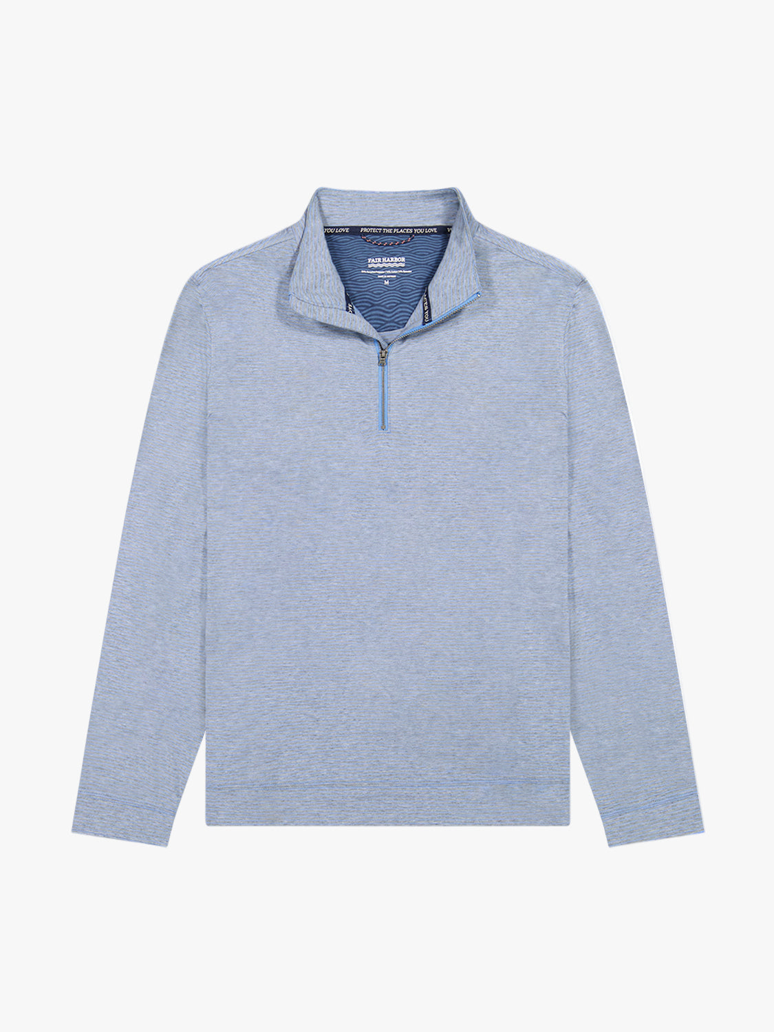 Compass Quarter Zip | Light Blue Grey Stripe