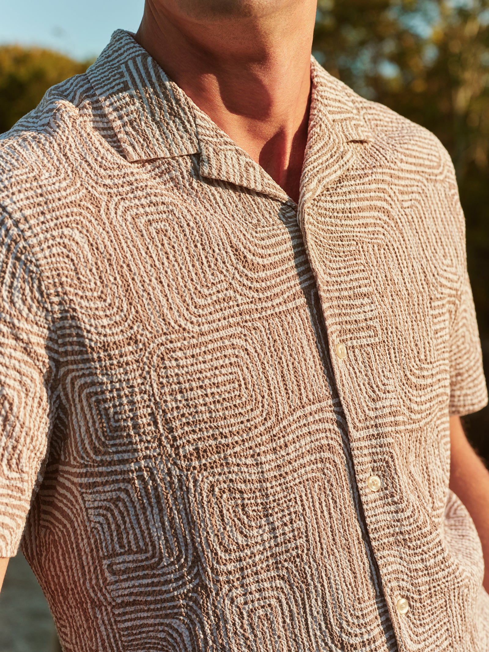 Castaway Textured Camp Shirt | Wavy Sands