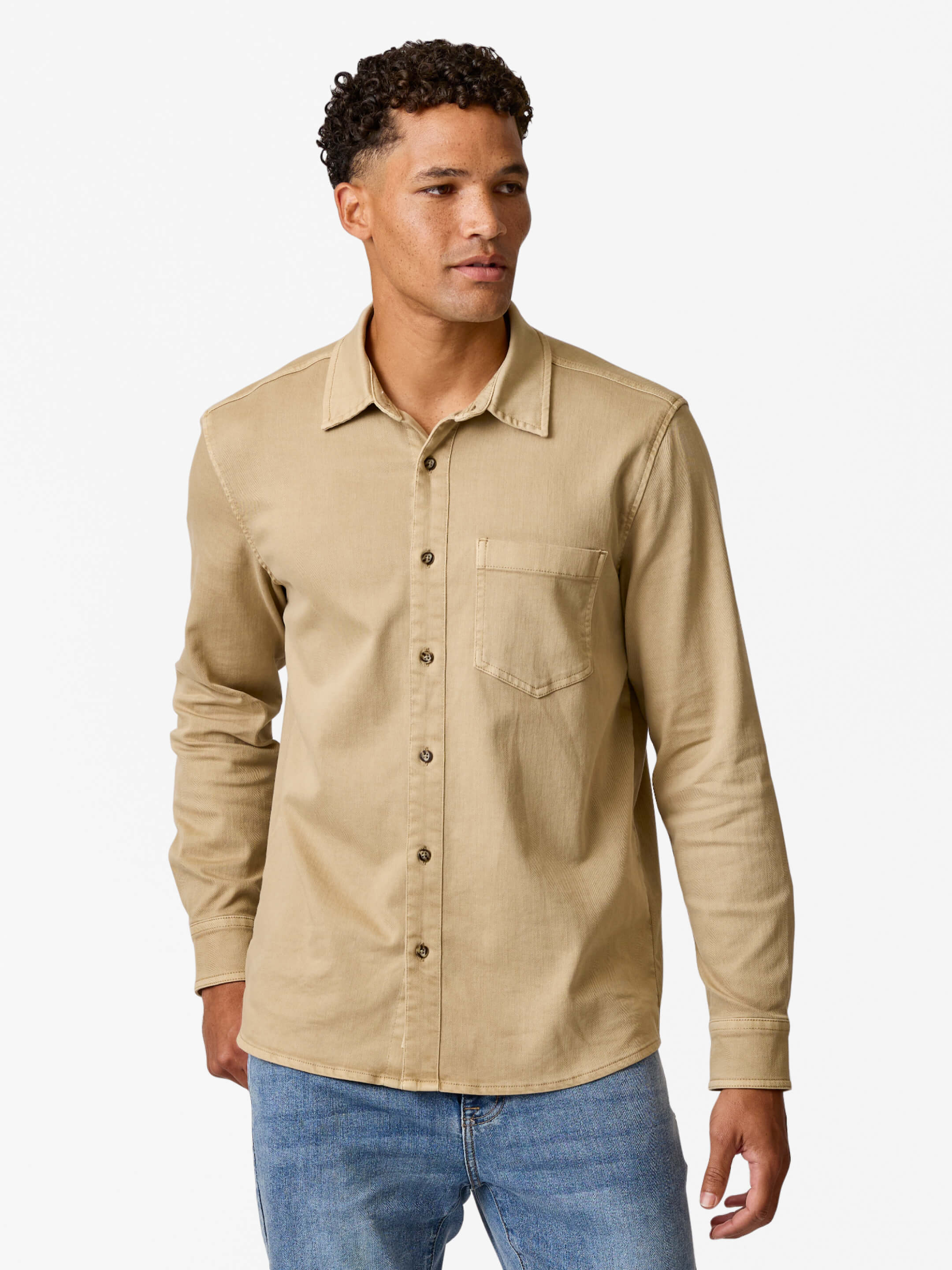 Driftwood Denim Shirt | Khaki Overdye