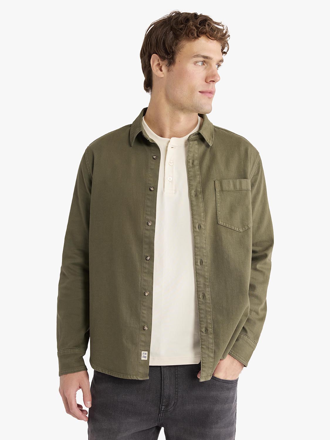 Driftwood Denim Shirt | Olive Overdye