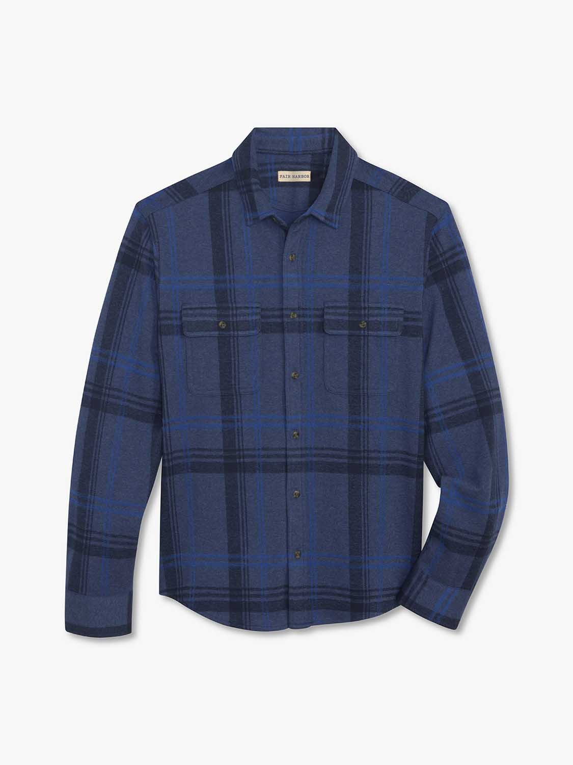 Dunewood Flannel Shirt | Navy Water Plaid