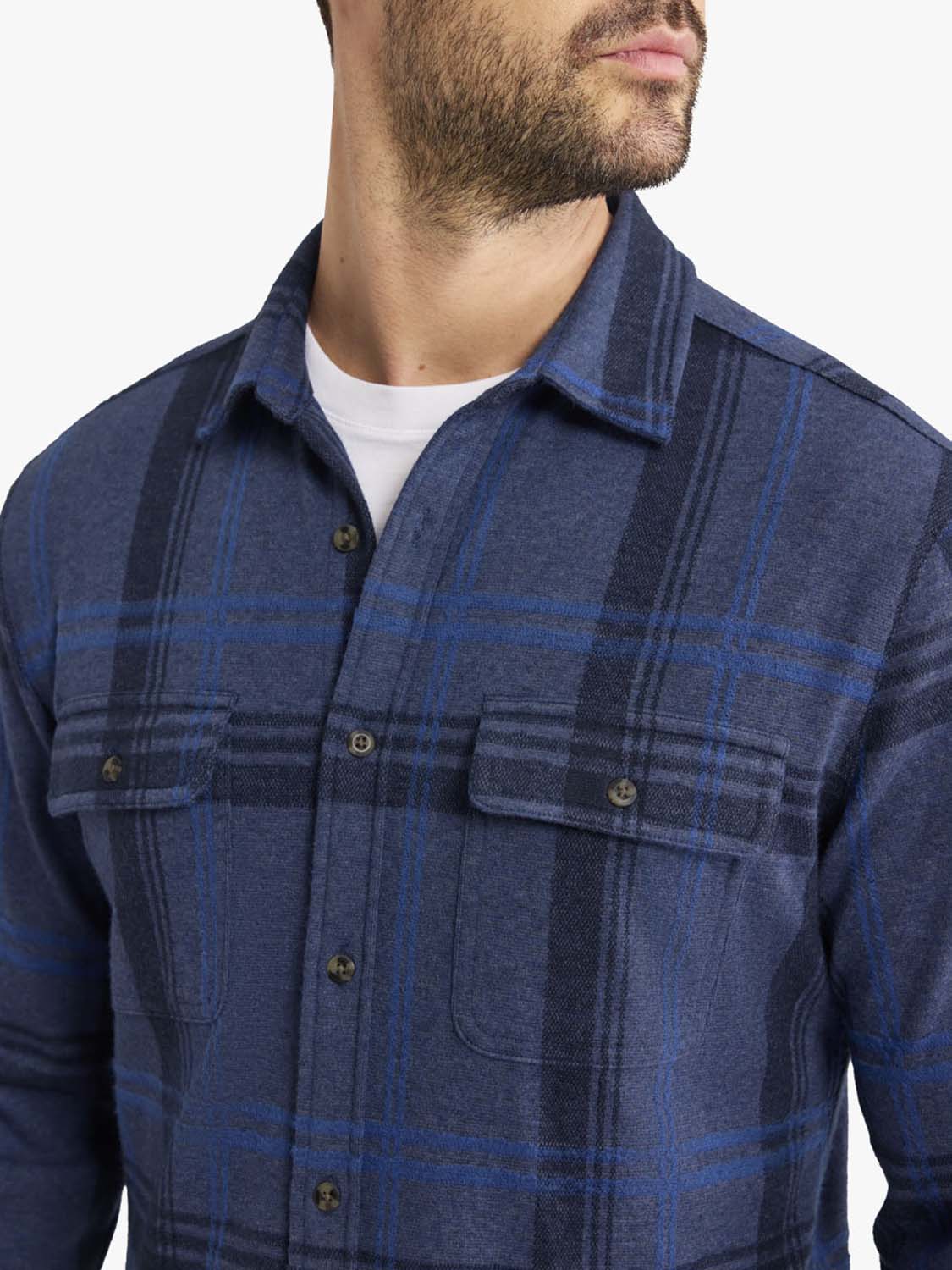 Dunewood Flannel Shirt | Navy Water Plaid