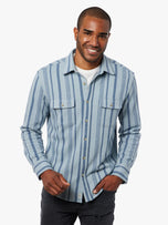 Thumbnail 2 of The Ultra-Stretch Dunewood Flannel | Light Blue Stripes