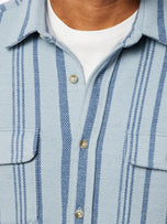 Thumbnail 4 of The Ultra-Stretch Dunewood Flannel | Light Blue Stripes