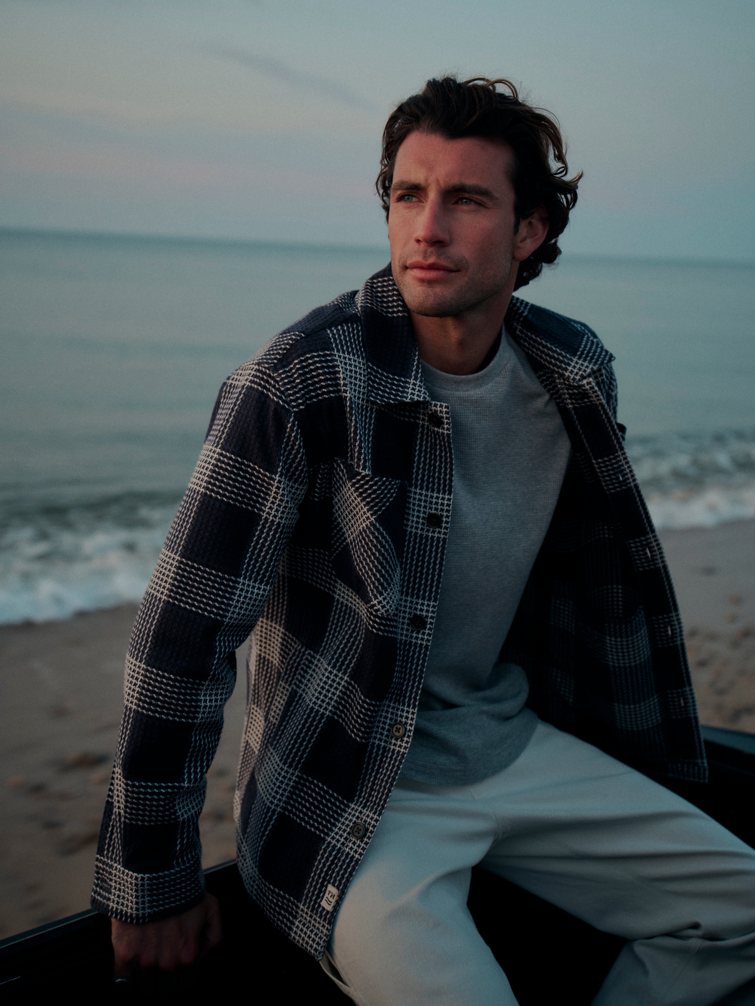 Riptide Shirt Jacket | Waffle Navy