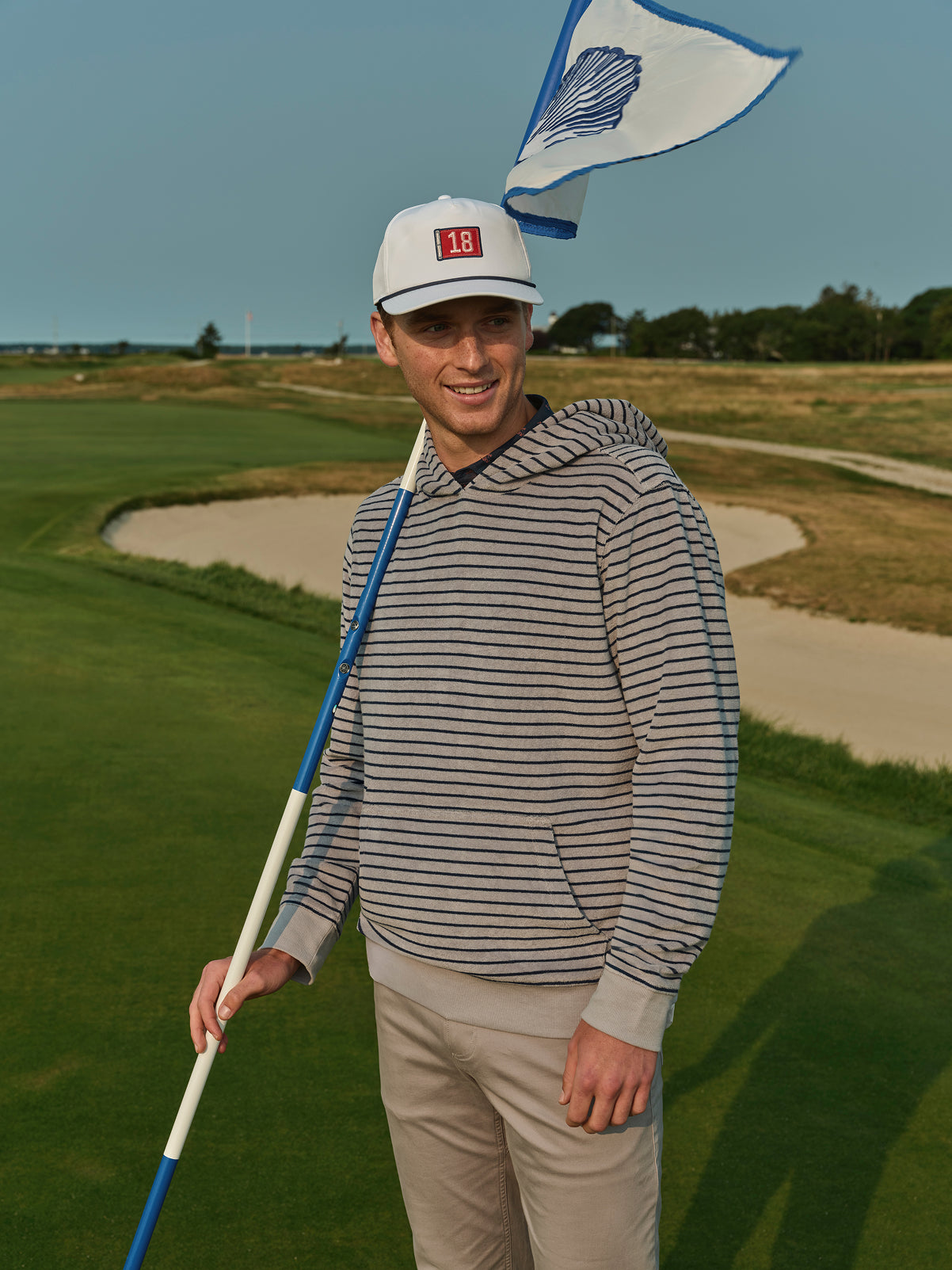 Ravello Terry Hoodie | Nautical Stripe
