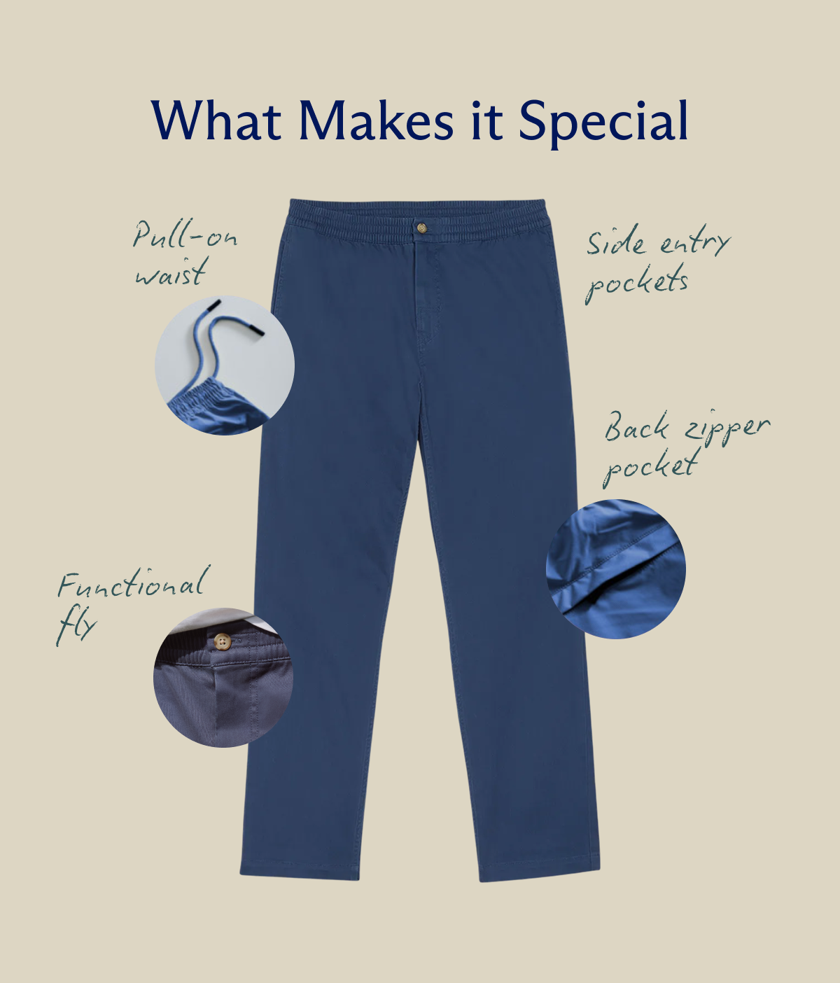 Horizon Pull On Pant | Navy