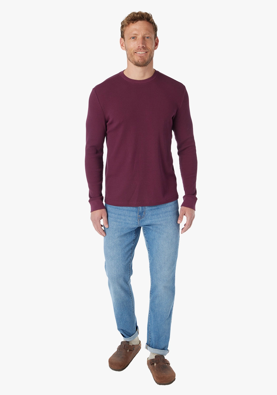 Hudson Waffle Crew | Burgundy