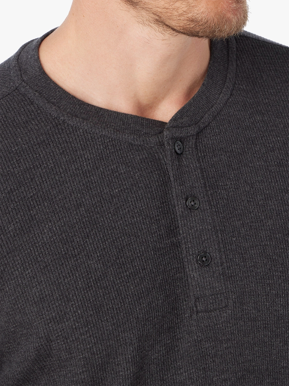 Hudson Waffle Henley | Charcoal