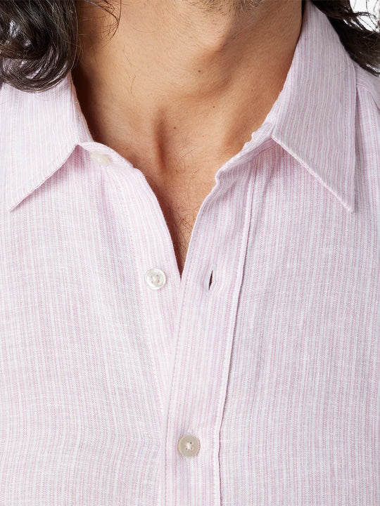 The Island Linen Shirt | Pink Stripe