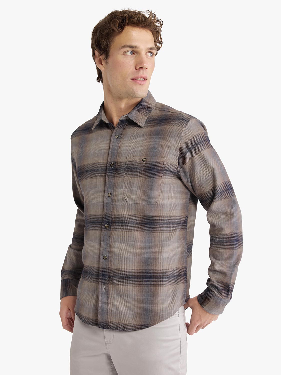 Seaside Lightweight Flannel Shirt | Sand Ombre